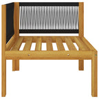 2-Sitzer-Gartenbank mit Kissen Holz Akazie & Seil