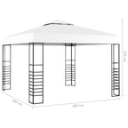 Gartenzelt mit LED-Lichterkette 3x3 m Weiß