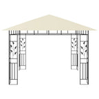 Pavillon mit Moskitonetz & LED-Lichterkette 3x3x2,73m Cremeweiß
