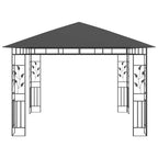 Pavillon mit Moskitonetz & LED-Lichterkette 3x3x2,73m Anthrazit