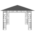 Pavillon mit Moskitonetz & LED-Lichterkette 3x3x2,73m Anthrazit