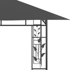 Pavillon mit Moskitonetz & LED-Lichterkette 4x3x2,73m Anthrazit