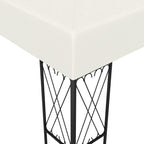 Pavillon mit LED-Lichterkette 3x4 m Creme Stoff