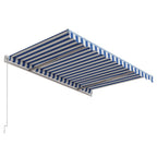Markise Automatisch Einziehbar 300x250 cm Blau und Weiß