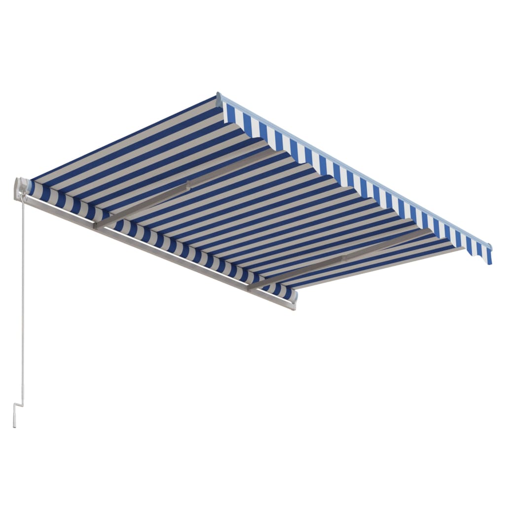Markise Automatisch Einziehbar 300x250 cm Blau und Weiß