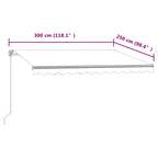 Markise Automatisch Einziehbar 300x250 cm Creme