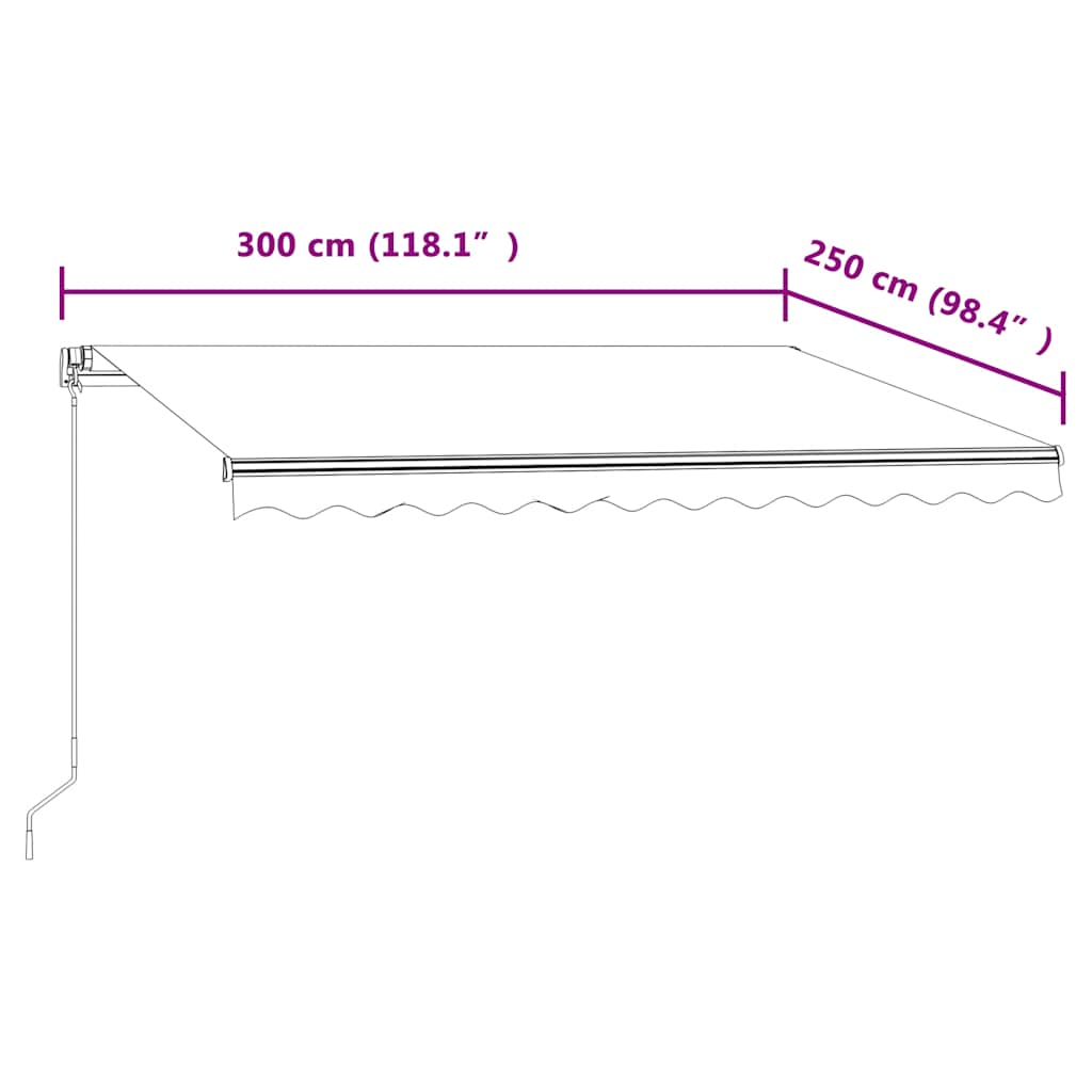 Markise Automatisch Einziehbar 300x250 cm Creme