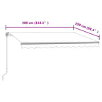 Markise Automatisch Einziehbar 300x250 cm Gelb und Weiß