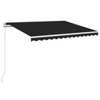 Markise Manuell Einziehbar mit LED 350x250 cm Anthrazit