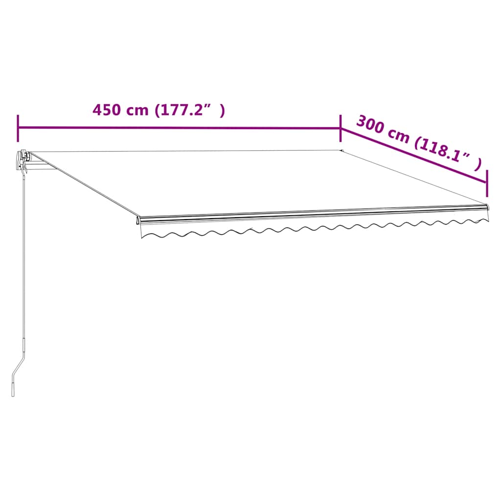 Markise Automatisch Einziehbar 450x300 cm Creme