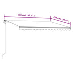 Markise Automatisch Einziehbar 400x350 cm Gelb und Weiß