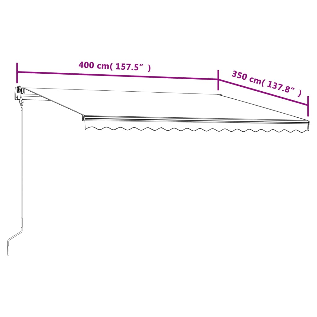 Markise Automatisch Einziehbar 400x350 cm Gelb und Weiß