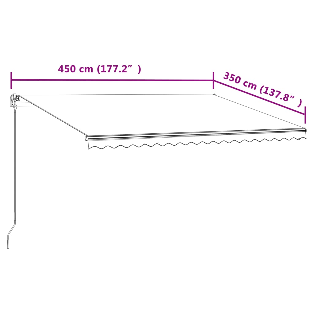 Markise Automatisch Einziehbar 450x350 cm Anthrazit