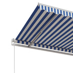 Markise Automatisch Einziehbar 500x350 cm Blau und Weiß