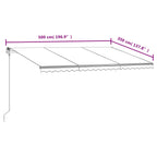 Markise Automatisch Einziehbar 500x350 cm Blau und Weiß