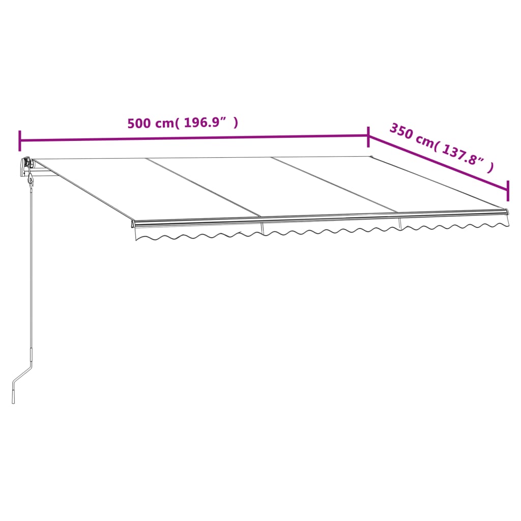 Markise Automatisch Einziehbar 500x350 cm Blau und Weiß