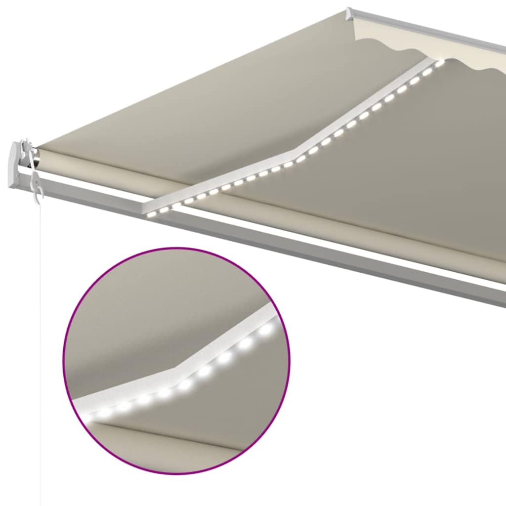 Automatische Markise mit LED & Windsensor 500x350 cm Creme