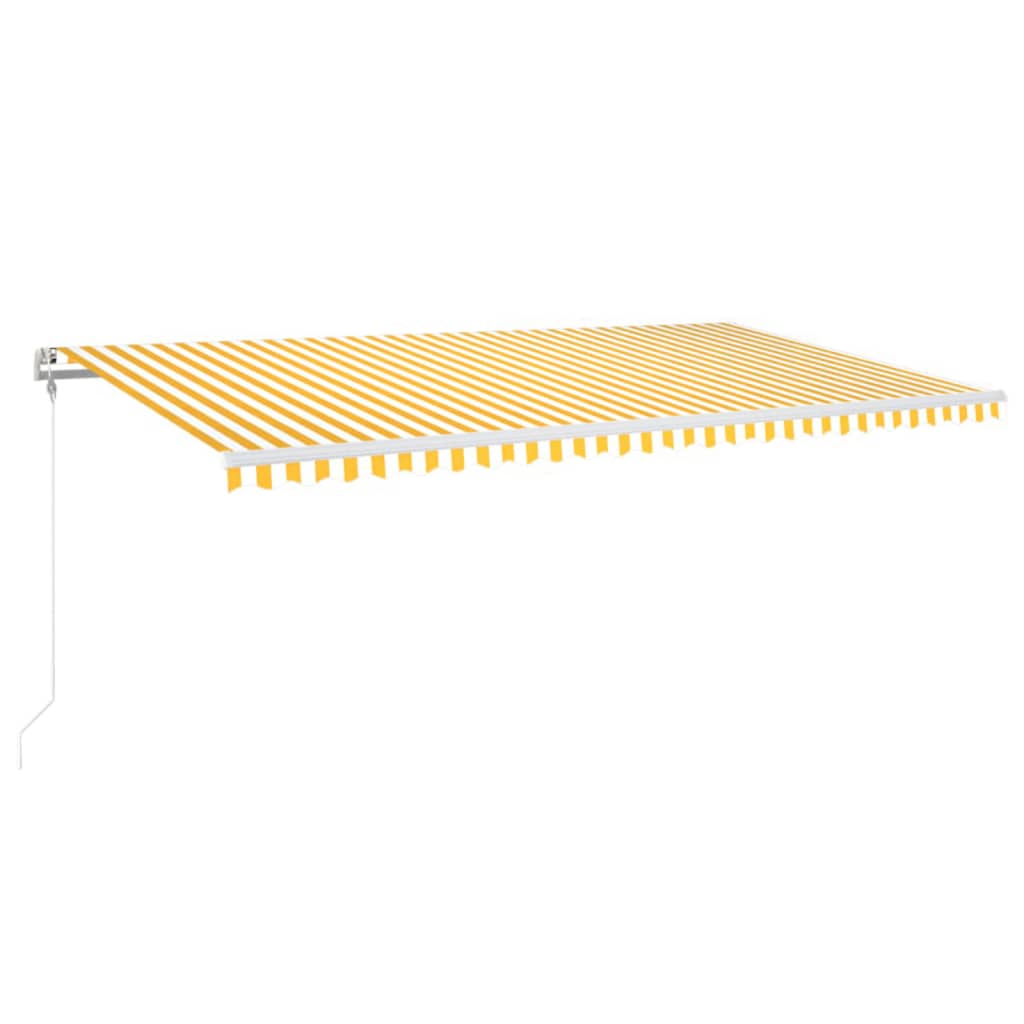 Automatische Markise mit LED & Windsensor 600x350 cm Gelb/Weiß