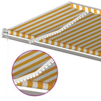 Automatische Markise mit LED & Windsensor 600x350 cm Gelb/Weiß