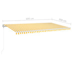 Automatische Markise mit LED & Windsensor 600x350 cm Gelb/Weiß