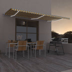 Automatische Markise mit LED & Windsensor 600x350 cm Gelb/Weiß