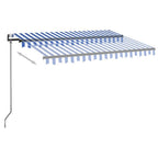 Automatische Markise mit LED & Windsensor 300x250 cm Blau Weiß