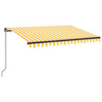 Markise Manuell Einziehbar 350x250 cm Gelb und Weiß