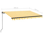Markise Manuell Einziehbar 350x250 cm Gelb und Weiß