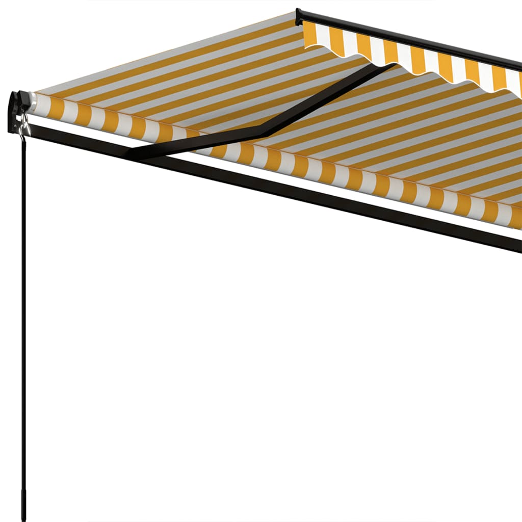Markise Automatisch Einziehbar 350x250 cm Gelb und Weiß