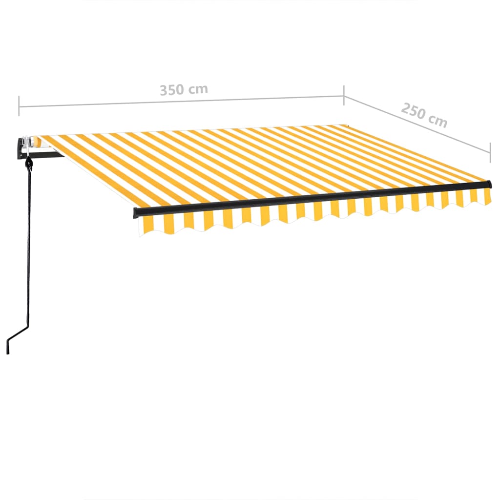 Markise Automatisch Einziehbar 350x250 cm Gelb und Weiß