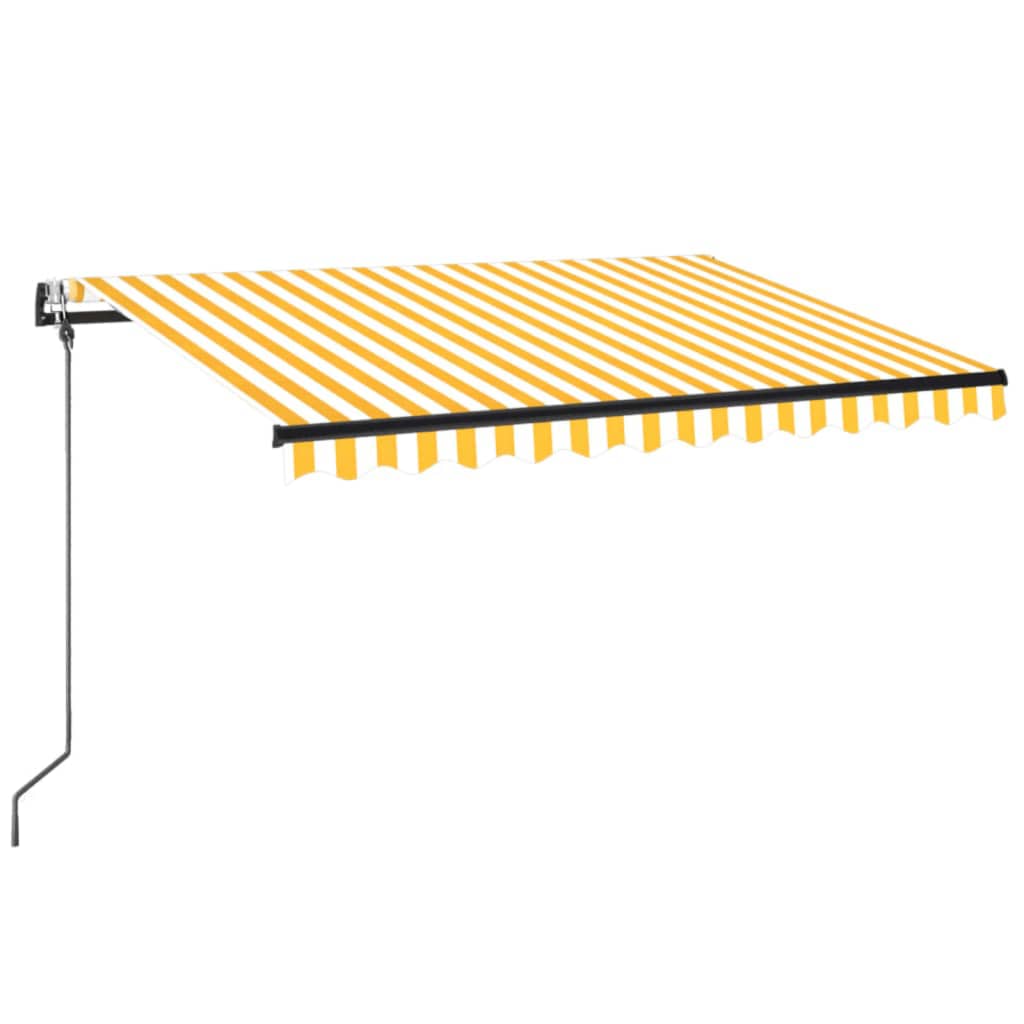 Automatische Markise mit LED & Windsensor 350x250 cm Gelb/Weiß