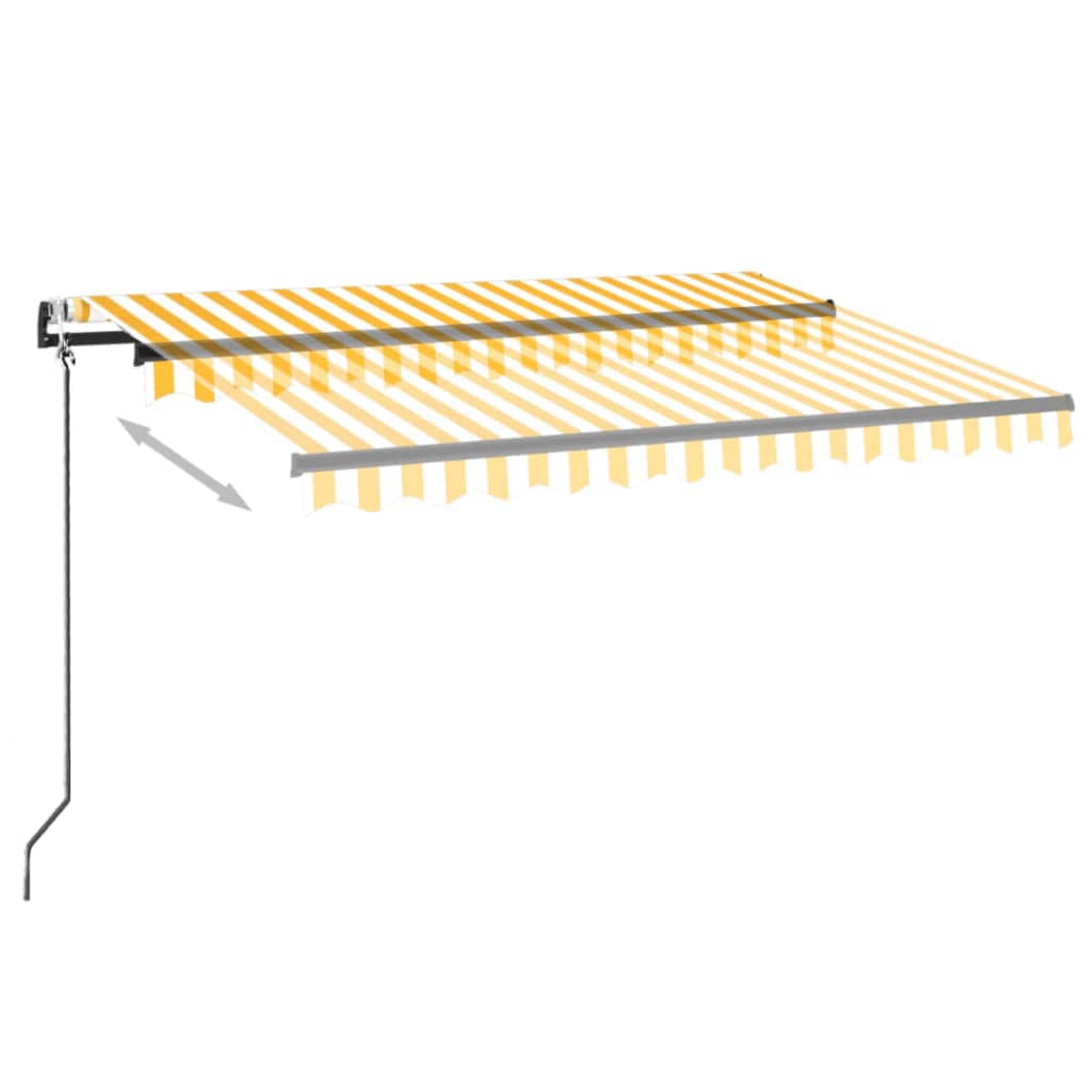 Automatische Markise mit LED & Windsensor 350x250 cm Gelb/Weiß