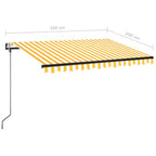 Automatische Markise mit LED & Windsensor 350x250 cm Gelb/Weiß