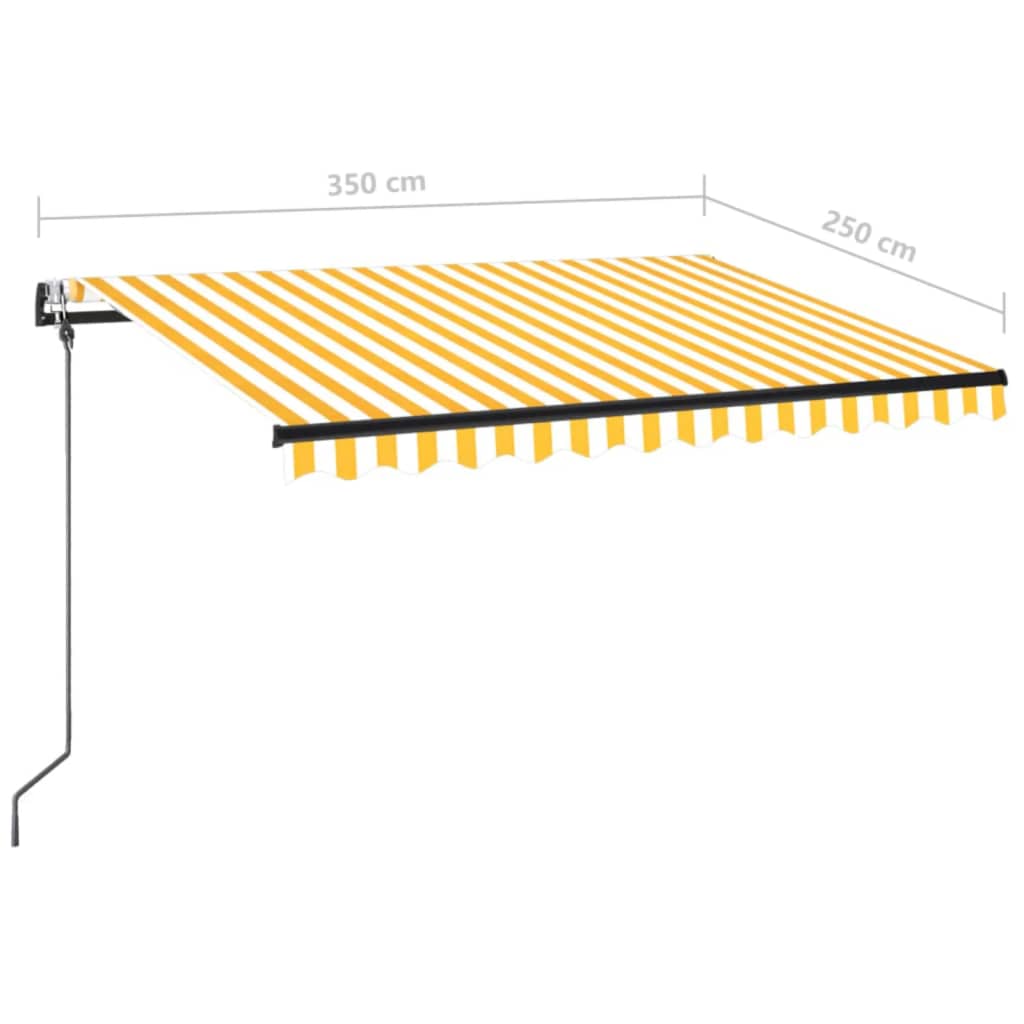 Automatische Markise mit LED & Windsensor 350x250 cm Gelb/Weiß