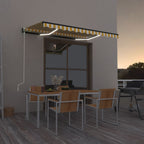 Automatische Markise mit LED & Windsensor 350x250 cm Gelb/Weiß