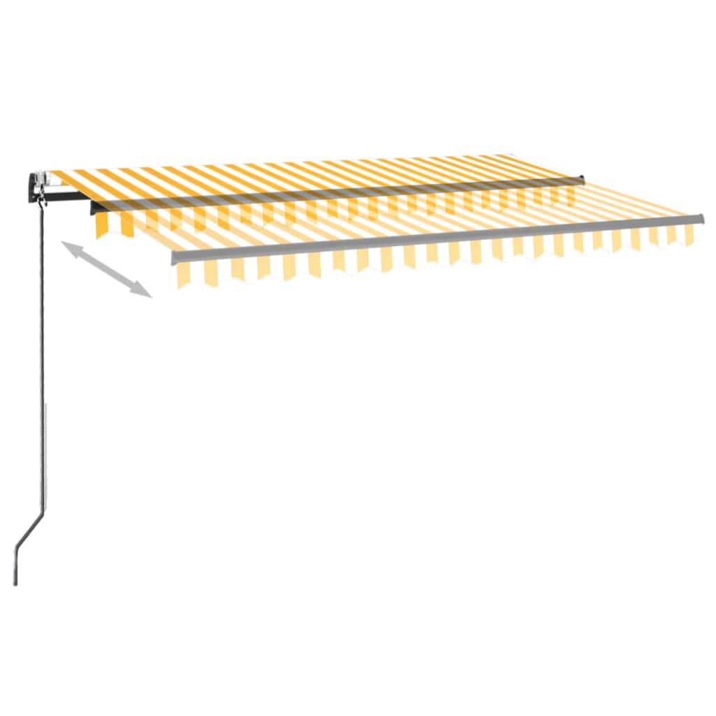 Automatische Markise mit LED & Windsensor 450x300 cm Gelb/Weiß