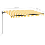 Automatische Markise mit LED & Windsensor 450x300 cm Gelb/Weiß