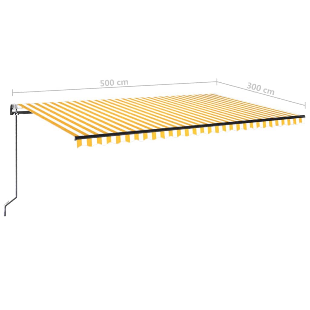 Markise Automatisch Einziehbar 500x300 cm Gelb & Weiß