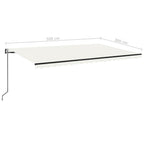 Automatische Markise mit LED & Windsensor 500x300 Creme