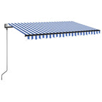 Markise Automatisch Einziehbar 400x350 cm Blau und Weiß