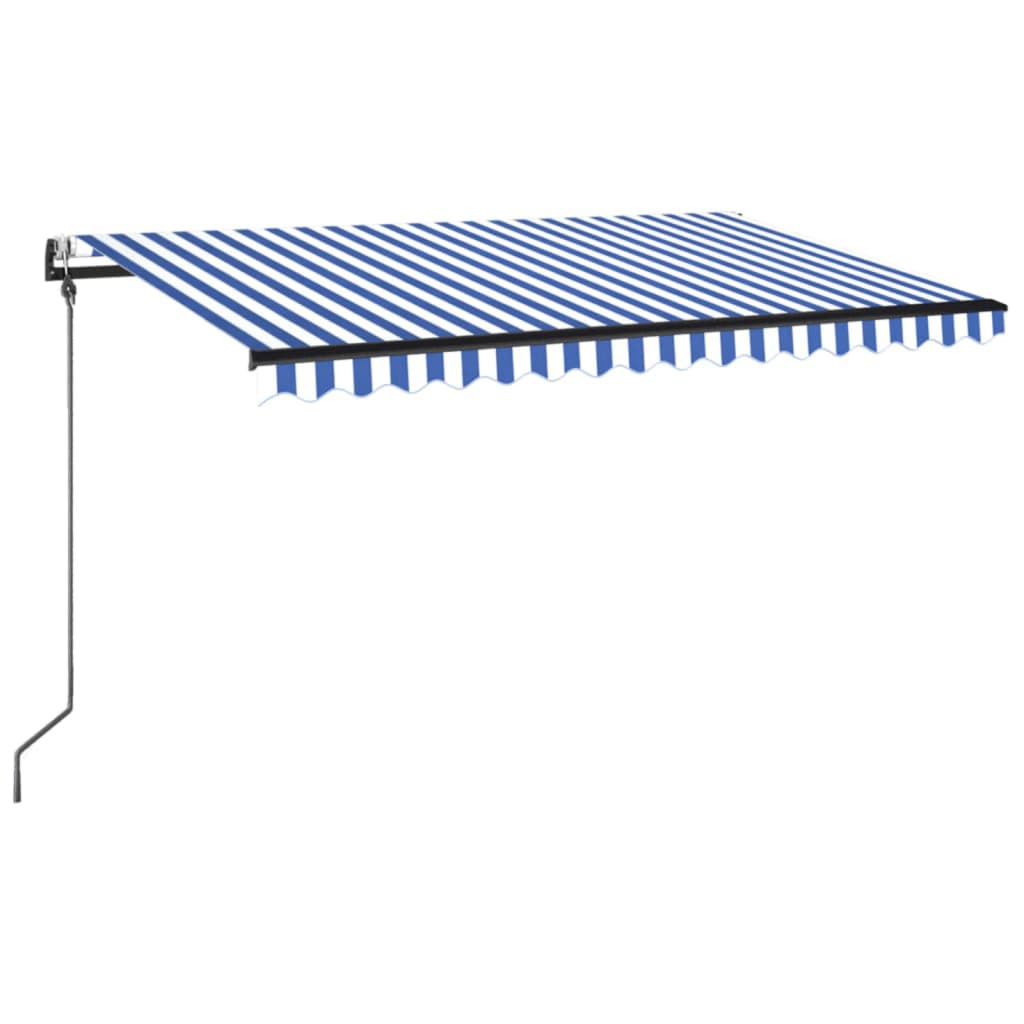 Markise Automatisch Einziehbar 400x350 cm Blau und Weiß