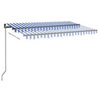 Markise Automatisch Einziehbar 400x350 cm Blau und Weiß