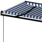 Markise Automatisch Einziehbar 400x350 cm Blau und Weiß
