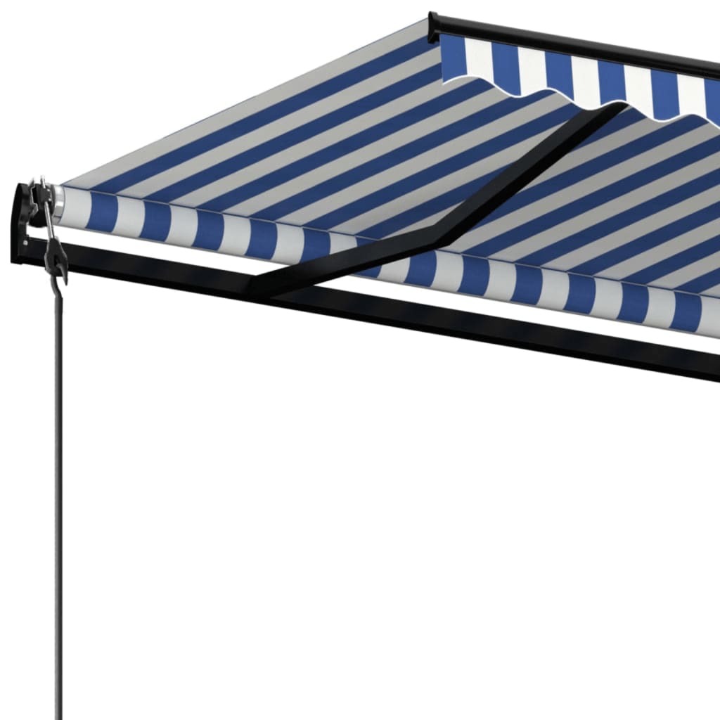 Markise Automatisch Einziehbar 400x350 cm Blau und Weiß