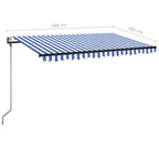 Automatische Markise mit LED & Windsensor 400x350 Blau und Weiß