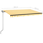 Automatische Markise mit LED & Windsensor 400x350 Gelb/Weiß