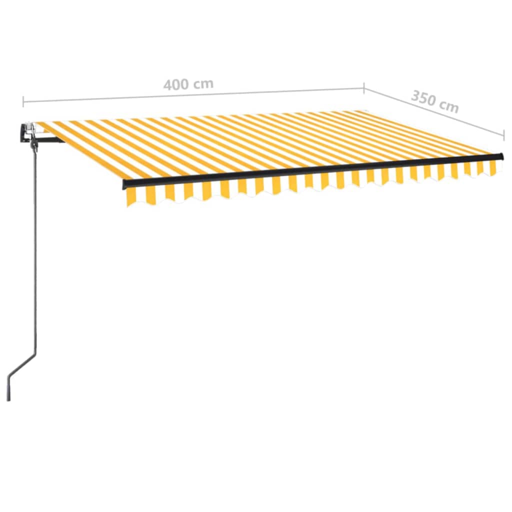 Automatische Markise mit LED & Windsensor 400x350 Gelb/Weiß