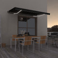 Markise Manuell Einziehbar mit LED 450x350 cm Anthrazit