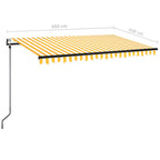 Markise Automatisch Einziehbar 450x350 cm Gelb und Weiß