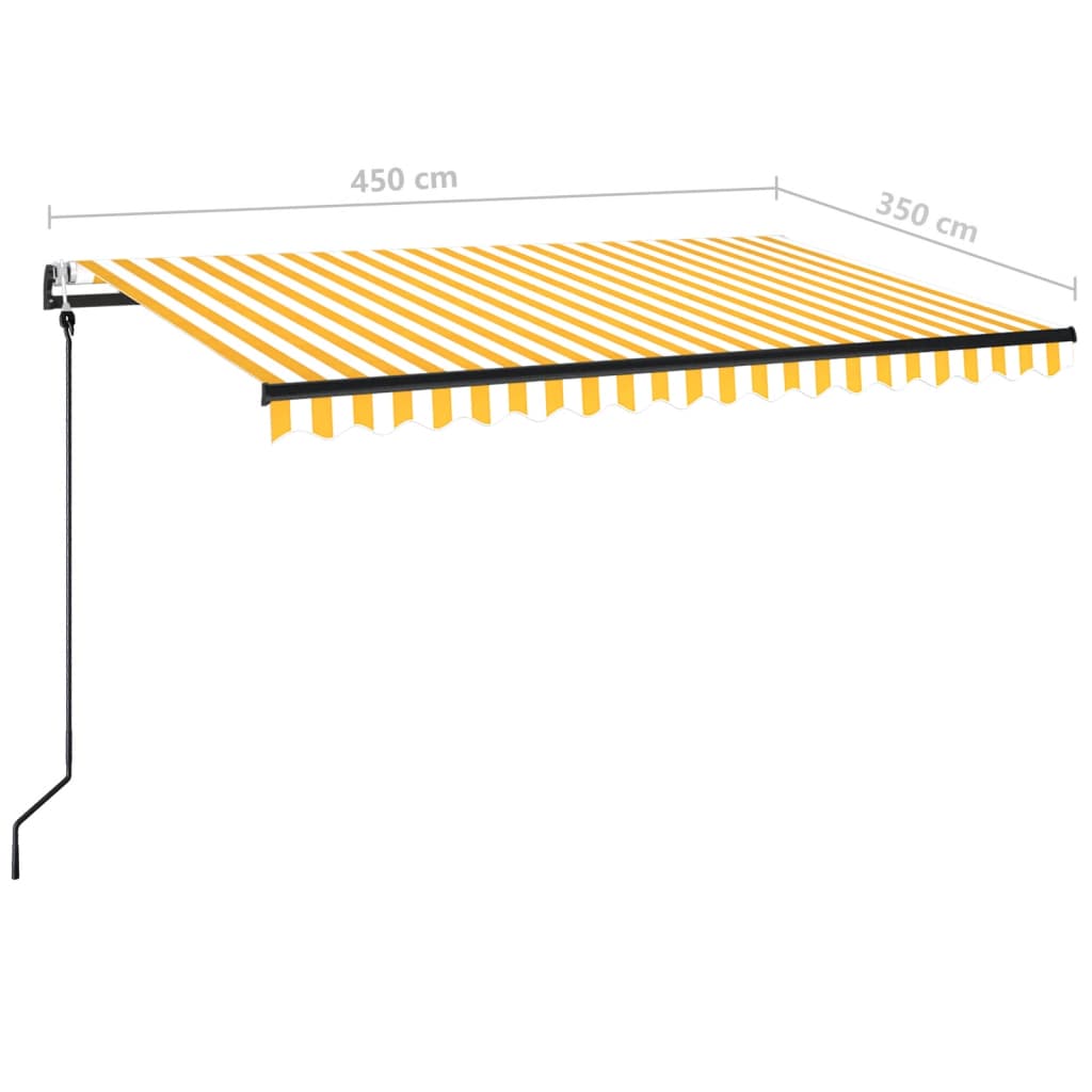 Markise Automatisch Einziehbar 450x350 cm Gelb und Weiß